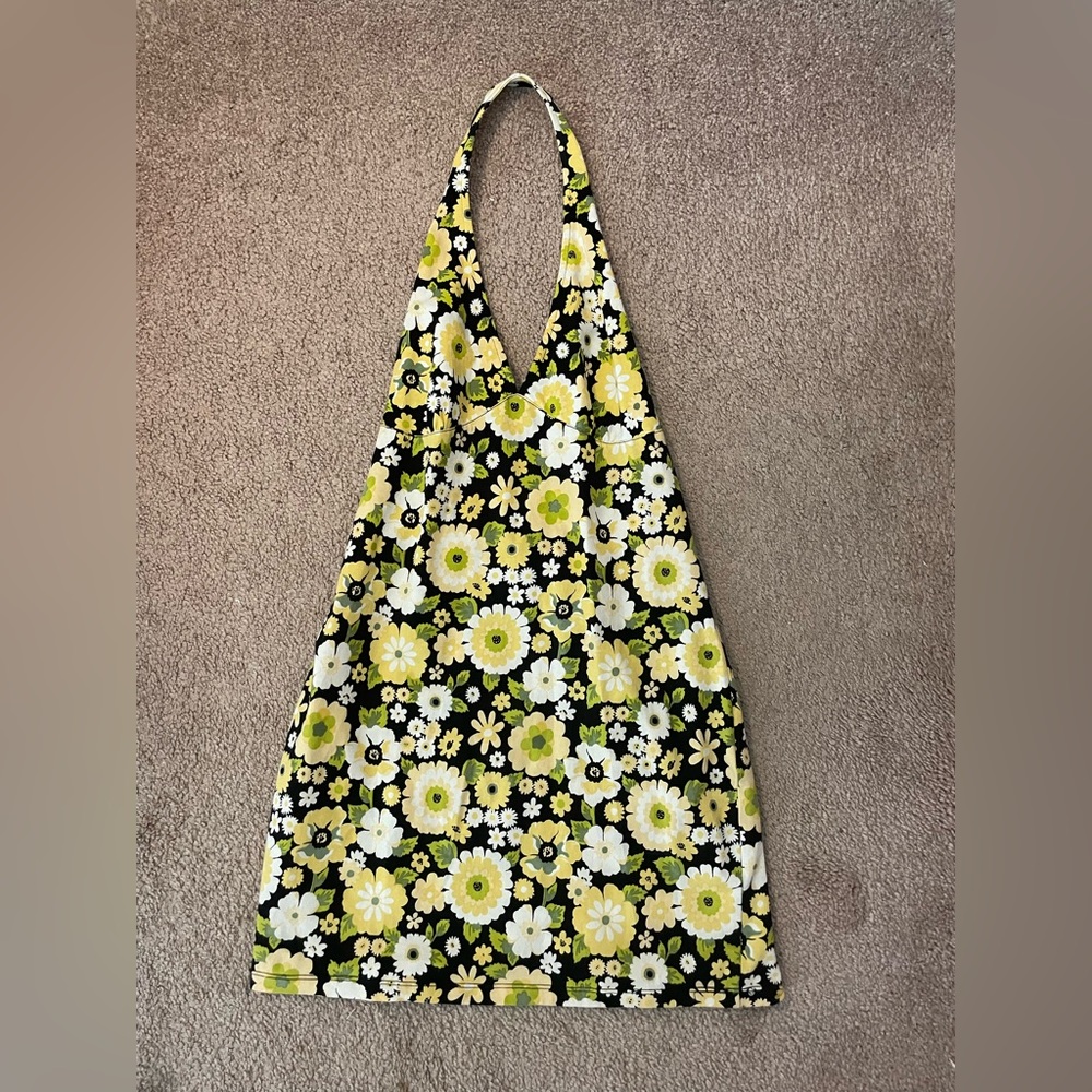 Halter flower mini dress